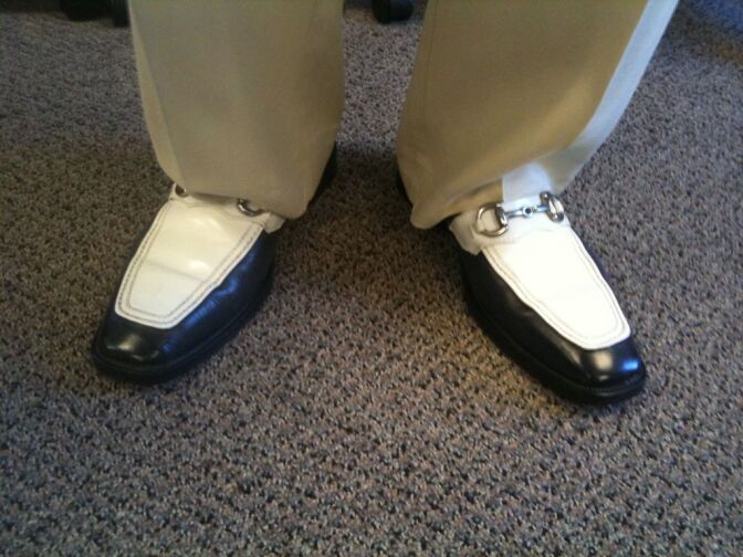 Outgoing UTLA President A.J. Duffy's two-tone shoes