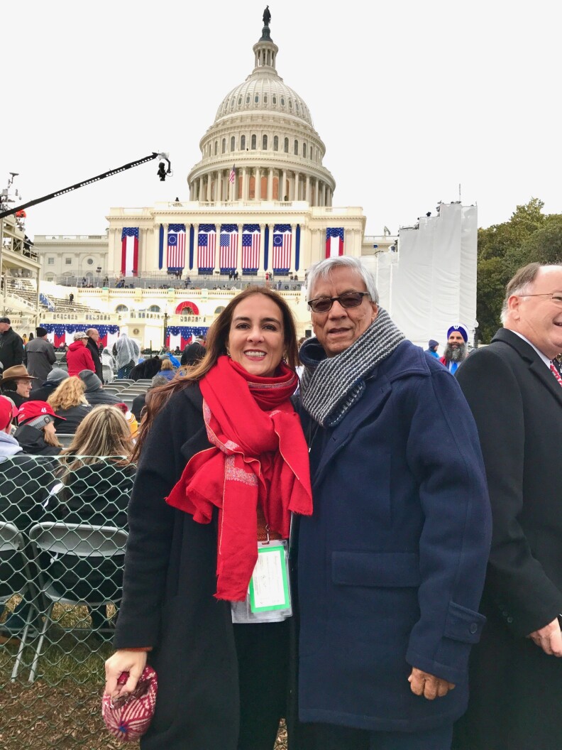 JANUARY 20, 2017 - Harmeet Dhillon, RNC National Committeewoman for California, and her husband Sarvjit Randhawa, in D.C. for the inauguration.