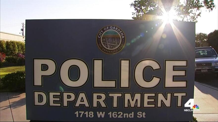 A Gardena Police Department sign. (via NBC L.A.)