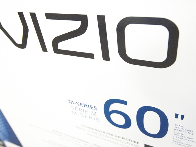 A Vizio TV box is displayed at a Best Buy store  in Fairfax, Virginia on November 26, 2015, on a Black Friday sale that started a day earlier during Thanksgiving evening.  The  US holiday shopping season kicks off with "Black Friday" -- the day after the Thanksgiving holiday -- with a frenzy expected at stores around the country as retailers slash prices.     AFP PHOTO/PAUL J. RICHARDS / AFP / PAUL J. RICHARDS        (Photo credit should read PAUL J. RICHARDS/AFP/Getty Images)