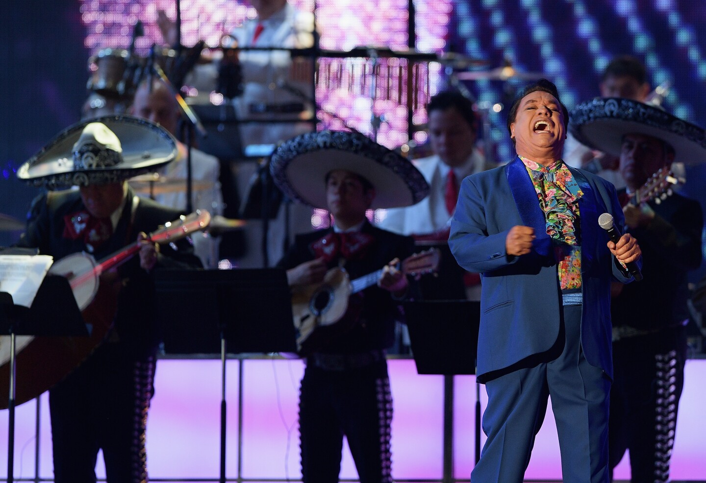 MIAMI, FL - APRIL 28:  Juan Gabriel performs onstage at the Billboard Latin Music Awards at Bank United Center on April 28, 2016 in Miami, Florida.  (Photo by Rodrigo Varela/Getty Images)