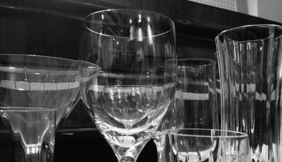 Crystal wine glasses from Lockington's eclectic collection of instruments.