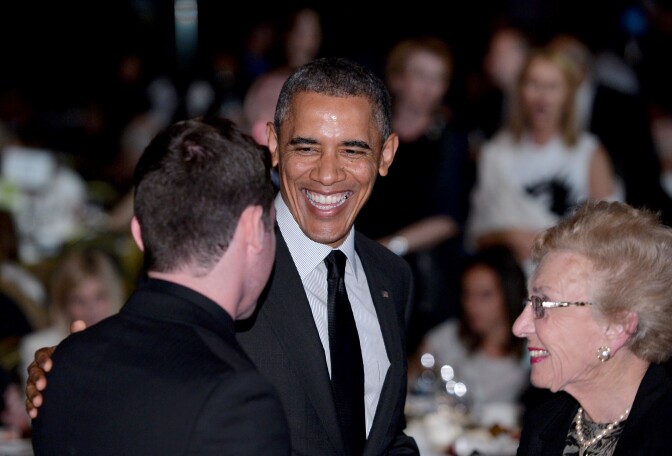 CENTURY CITY, CA - MAY 07:  U.S. President Barack Obama speaks at USC Shoah Foundation's 20th Anniversary Gala at the Hyatt Regency Century Plaza on May 7, 2014 in Century City, California.  (Photo by Alberto E. Rodriguez/Getty Images for USC Shoah Foundation)