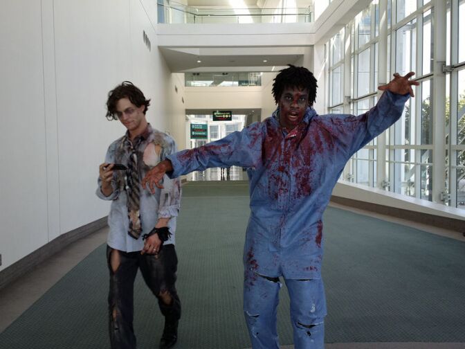 Fans dressed as zombies at Comikaze 2012.