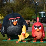 LONDON, ENGLAND - APRIL 26:  Angry Birds Red, Chuck and Bomb are unveiled at Regent's Park to celebrate their involvement in the Madame Tussauds'  very first digital experience including key moments from "The Angry Birds Movie" in a 3D landscape on April 26, 2016 in London, England.  (Photo by Eamonn M. McCormack/Getty Images)