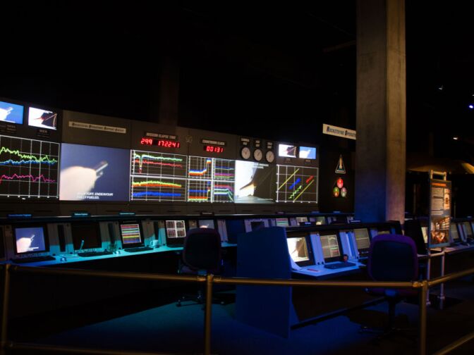 The Rocketdyne Operations Support Center is displayed at Endeavour: The California Story exhibit at the California Science Center. The control room monitored the first 8 1/2 minutes of every shuttle launch from its former home in Canoga Park. 