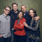 PARK CITY, UT - JANUARY 26:  (L-R) Archival producer Austin Wilkin, director Stevan Riley, Rebecca Brando, producer John Battsek and Aura Douglass of "Listen to Me Marlon" pose for a portrait at the Village at the Lift Presented by McDonald's McCafe during the 2015 Sundance Film Festival on January 26, 2015 in Park City, Utah.  (Photo by Larry Busacca/Getty Images)