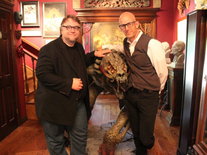 "The Frame" host John Horn hanging out with director Guillermo del Toro.
