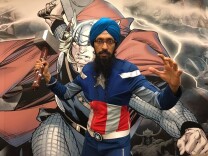 Cartoonist Vishavjit Singh, who's known as the Sikh Captain America.