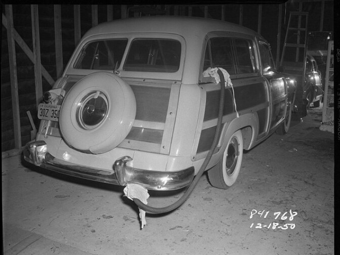 Scene of a carbon monoxide poisoning on December 18, 1950.

 