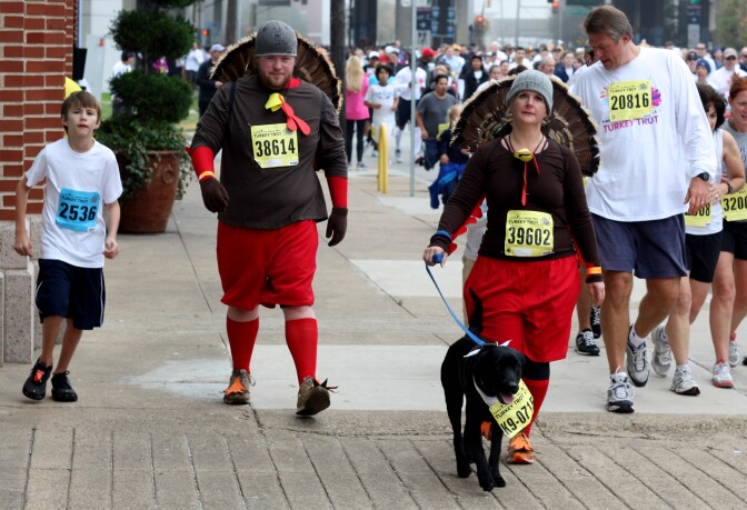 Participants in a "turkey trot."