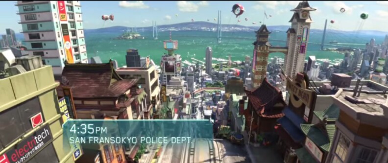 Film "Big Hero 6" combines San Francisco and Tokyo to create a new world. 