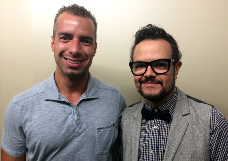 A Martinez with Aleks Syntek in KPCC.