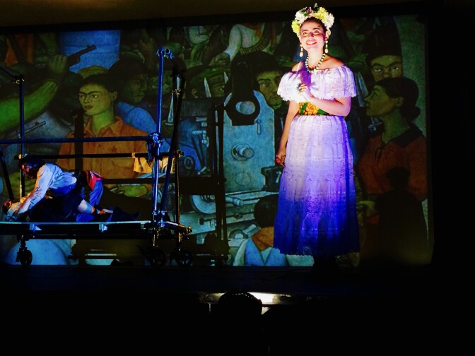 Mezzo-soprano Laura Virella plays Frida Kahlo and is from Puerto Rico.