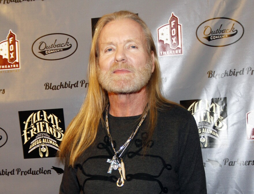 FILE - This Jan. 10, 2014 file photo shows musician Gregg Allman on the red carpet at All My Friends: Celebrating The Songs and Voice of Gregg Allman tribute in Atlanta. Allman was sued Wednesday, May 21, 2014, along with movie producers, a railroad company and others accused of being responsible for the February death of a young camera assistant when a freight train slammed into a film crew in southeast Georgia. The lawsuit filed in Chatham County State Court by the parents of 27-year-old Sarah Jones targets 10 individuals associated with the film "Midnight Rider," based on the Allman Brothers Band singer's memoir. (Photo by Dan Harr/Invision/AP, File)