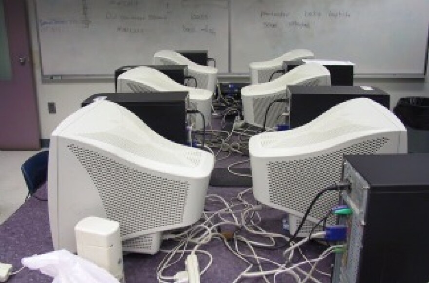 A school computer lab.