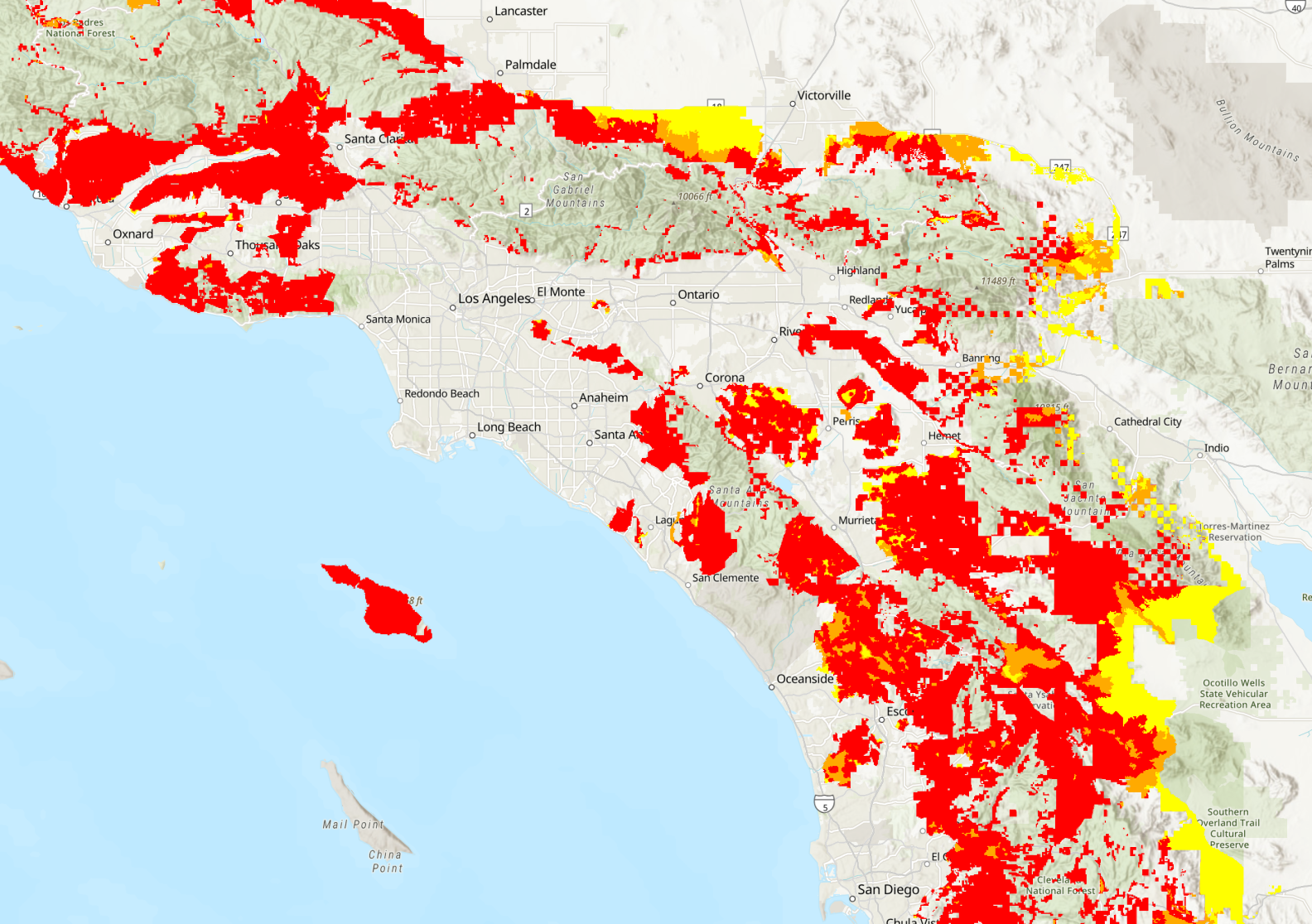 California's New Fire Hazard Map Is Out LAist