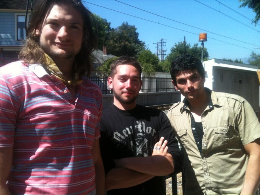 left to right: Rob Welsh, 30, Colin Waite, 26, and Dylan Ramsay, 30, all living in L.A. without health insurance. 