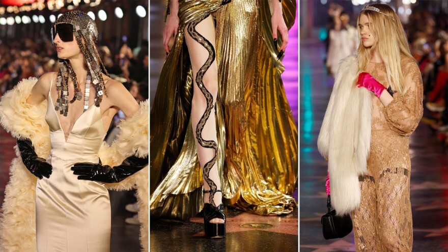 Models walk the runway during Gucci Love Parade in Los Angeles in November.