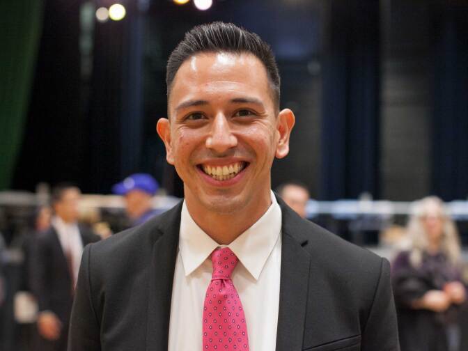 Raymond Meza at the 34th Congressional District Candidate Forum at Eagle Rock High School on Wednesday, Mar. 23, 2017.  