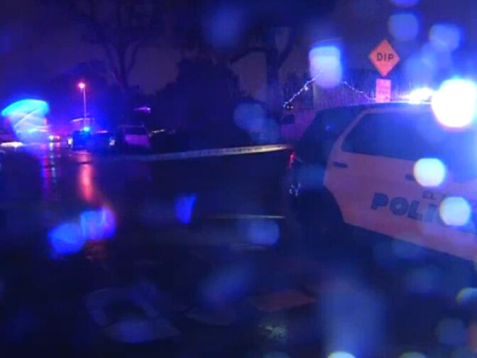 Screen shot from video posted by KPCC media partner NBC4 showing the scene of an officer-involved shooting in, where police fatally shot a DUI suspect who officers said drove his vehicle toward them after a chase on Friday, Dec. 23, 2016.