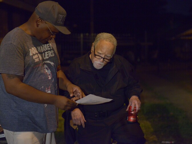 Reggie Rock Bythewood & Richard Dreyfus, set of Fox series "Shots Fired"