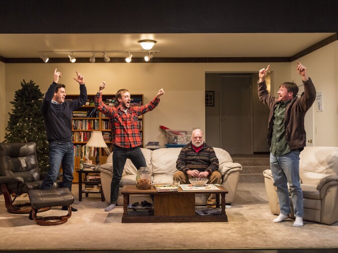 L-R: Gary Wilmes, Frank Boyd, Richard Riehle and Brian Slaten in “Straight White Men,” written and directed by Young Jean Lee. “Straight White Men” makes its West Coast premiere from November 20 through December 20, 2015, at the Kirk Douglas Theatre in collaboration with Center for the Art of Performance at UCLA. For tickets and information, please visit CenterTheatreGroup.org or call (213) 628-2772.
Contact: CTGMedia@CenterTheatreGroup.org / (213) 972-7376
Photo by Craig Schwartz 
