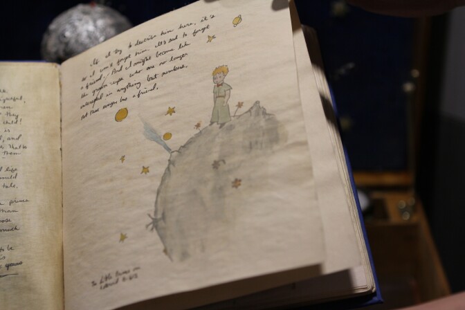 This is an artist's interpretation of the original manuscript of "The Little Prince"