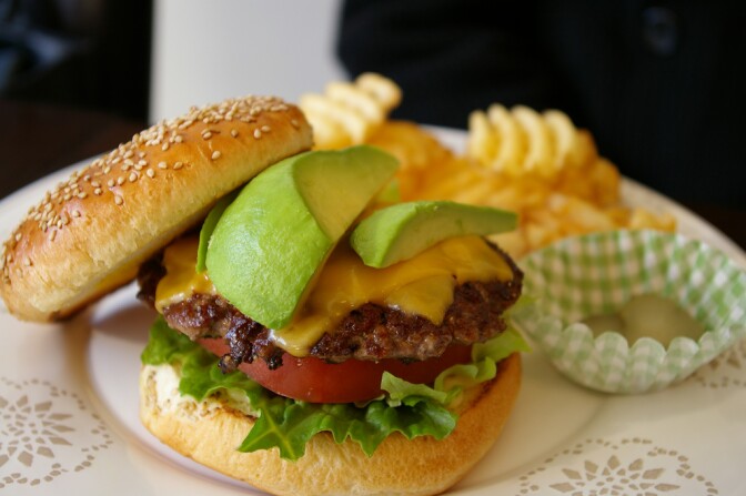 An avocado burger.