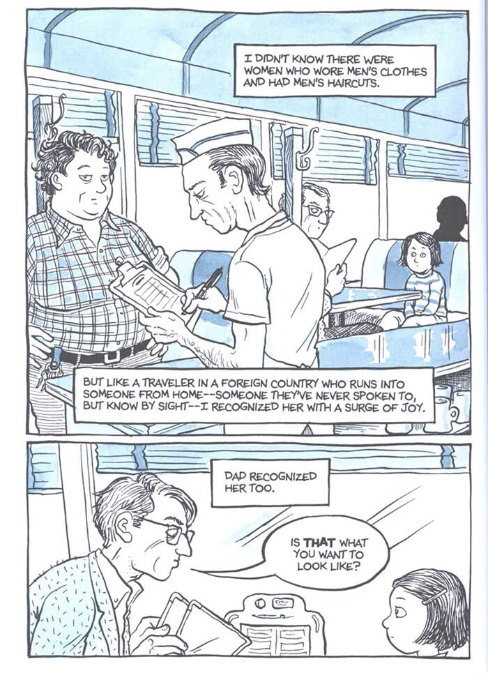 A page from Alison Bechdel's graphic novel memoir, "Fun Home." 