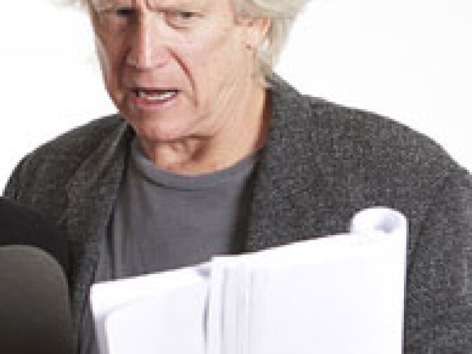 Bruce Davison records in front of a live audience for L.A. Theatre Works' radio theater series.