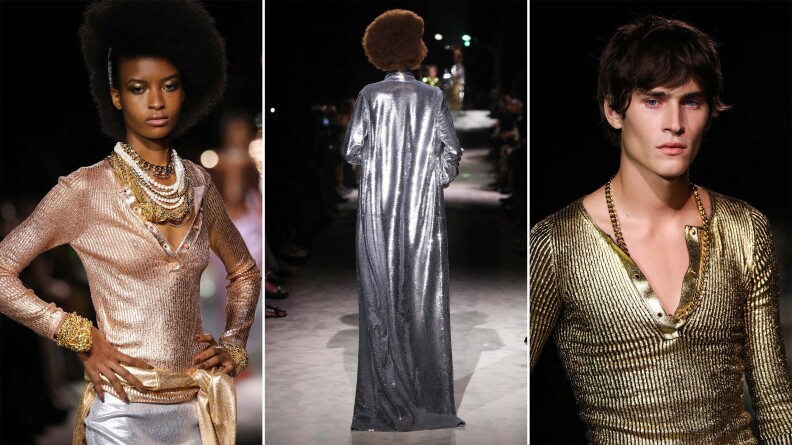 Models walk the runway for Tom Ford during New York Fashion Week in September.