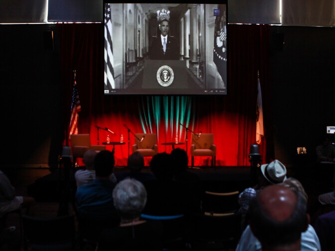 President Obama's speech on Syria is broadcast at KPCC's Crawford Family Forum.