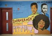 A mural on the "Wall of Achievements" at the Central Juvenile Hall in Boyle Heights.