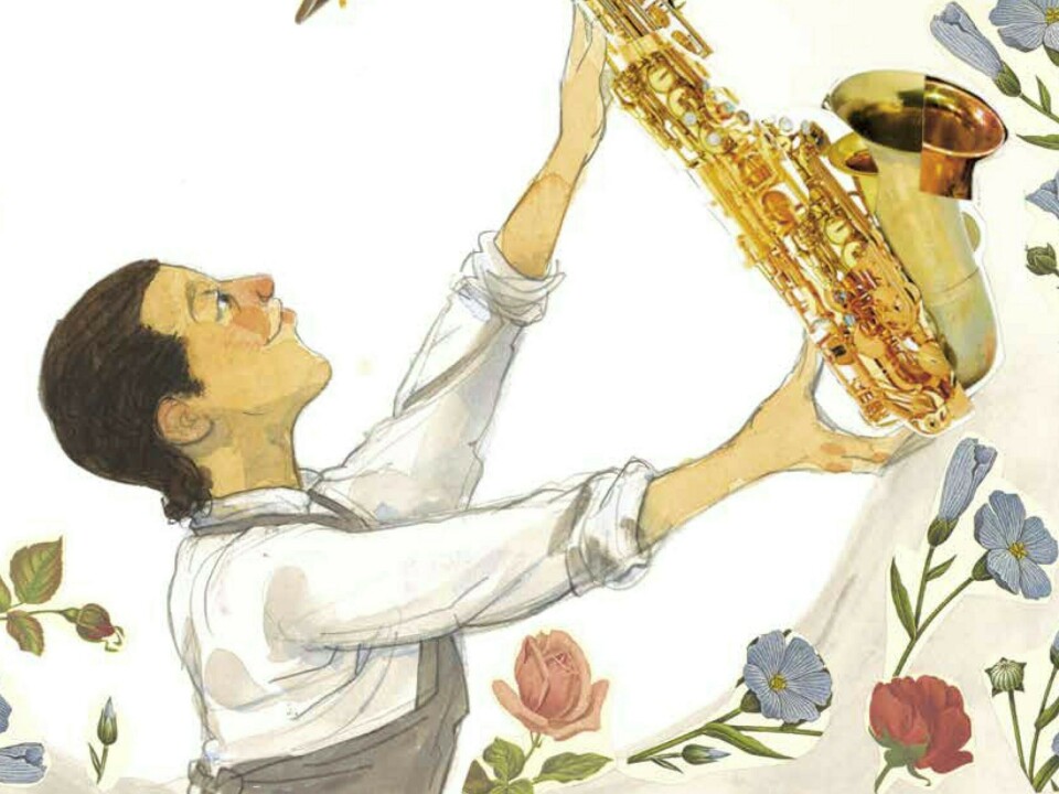 Art from <em>The Story of the Saxophone, </em>text by Lesa Cline-Ransome, illustration by James E. Ransome