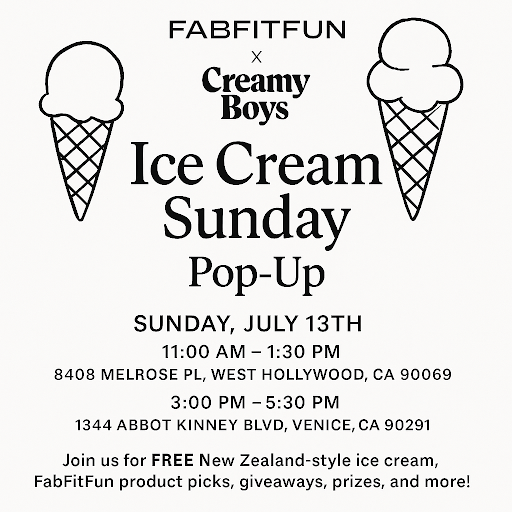 Promotional poster for an event that features two illustrated ice cream cones.