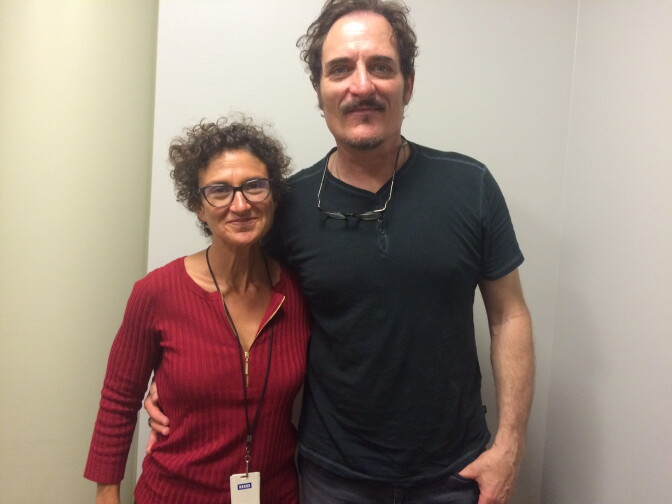 Take Two's Alex Cohen with actor Kim Coates at KPCC, June 2016.