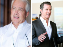 Republican gubernatorial candidate John Cox (left) and Democratic gubernatorial candidate Gavin Newsom (right). 