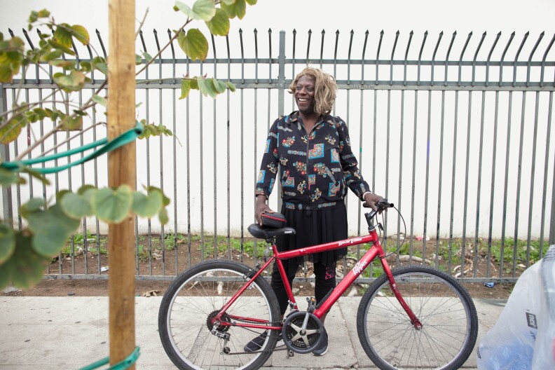Pepper Pilar talks about experiencing homelessness and spending time in a shelter on Friday, Mar. 16, 2018. Pilar ended up homeless after a series of hardships and a relationship ending left no other options.