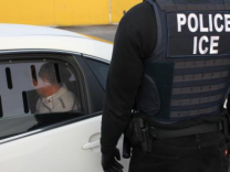 ICE ERO arrested more than 3,100 convicted criminal aliens, fugitives and immigration violators in a six-day nationwide enforcement action. In this photo an ICE agent arrests a criminal alien after arrest in Los Angeles.
