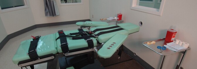 A room where lethal injections are administered at San Quentin State Prison in Northern California.