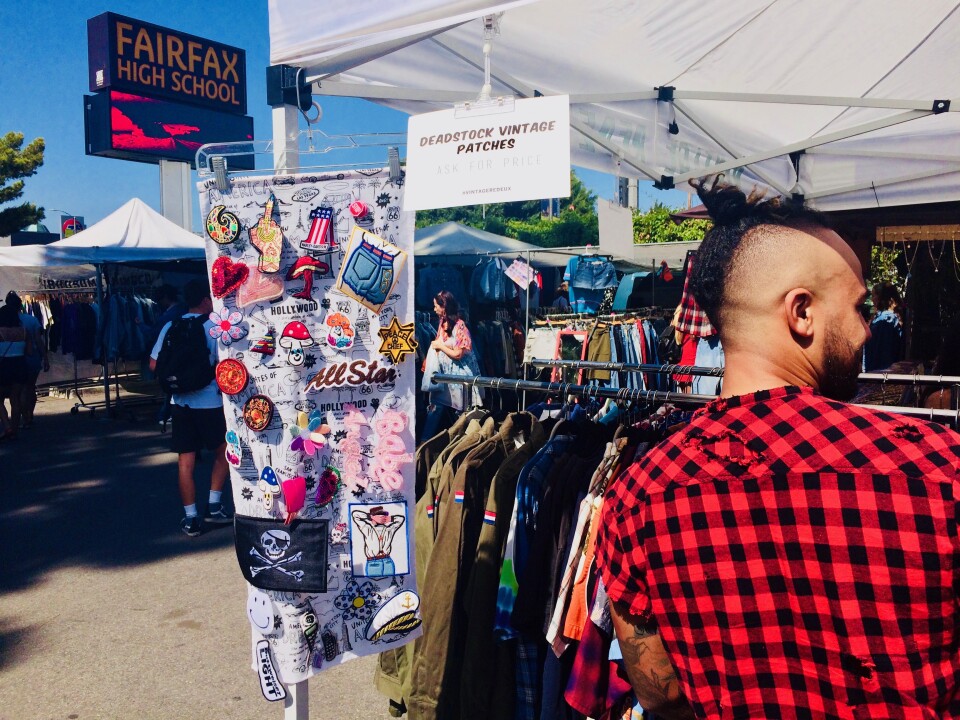 The Melrose Trading Post happens every Sunday at the Fairfax High School parking lot. Proceeds help support the Greenaway Court Theatre.