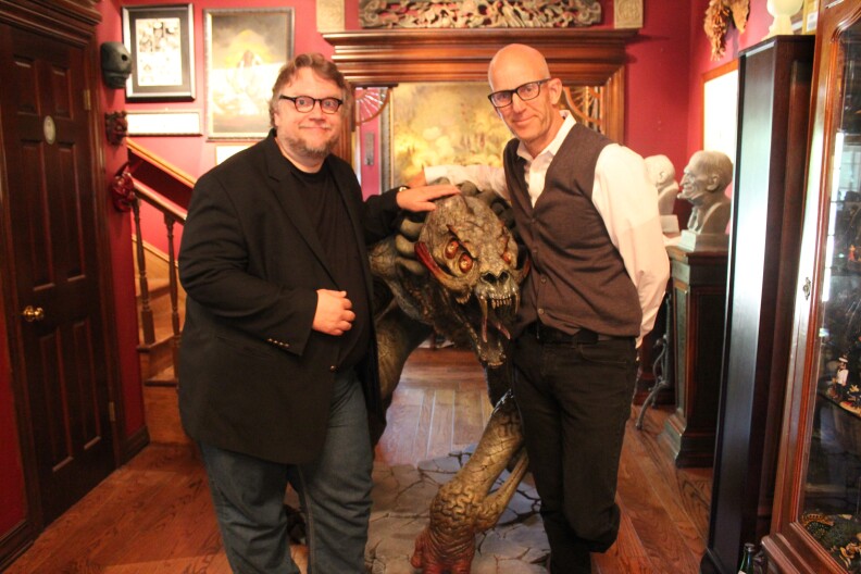 "The Frame" host John Horn hanging out with director Guillermo del Toro.
