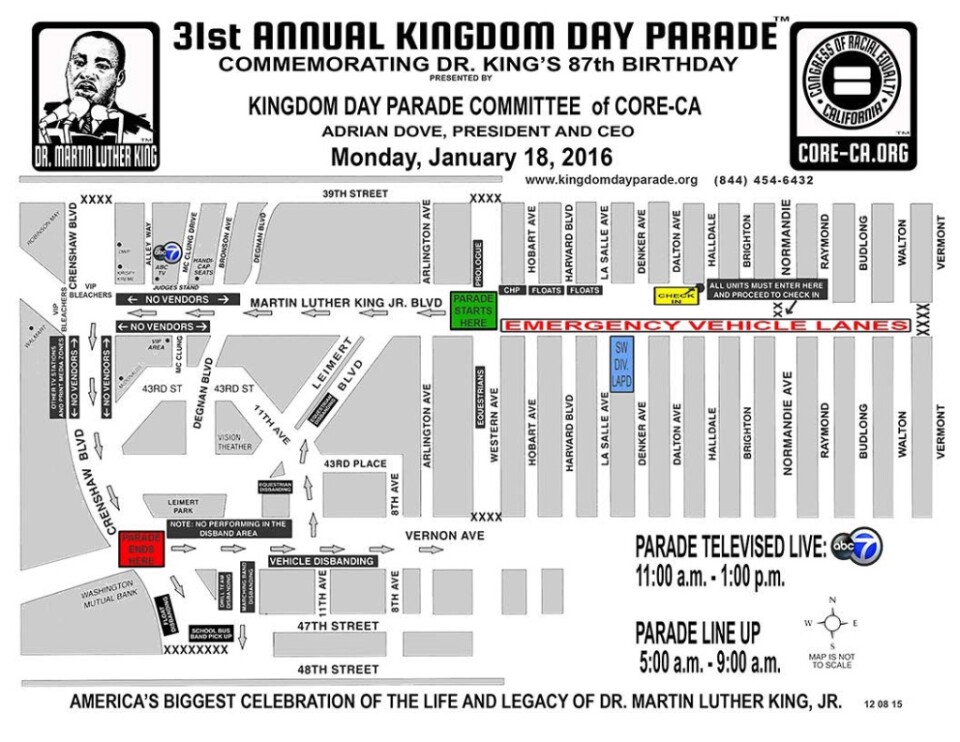 The official map of the parade route.