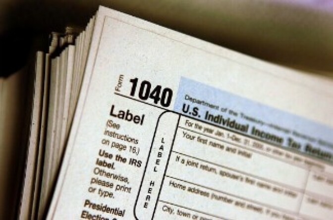 The top of a form 1040 individual income tax return.