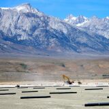 The Owens Dry Lake is about 110 square miles, a portion of which is covered by a remnant brine pool. LA is responsible for mitigating dust on about 42 square miles of the terrain. 