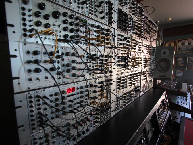 Composer Charlie Clouser has a collection of modular synthesizers in his Topanga Canyon studio. 
