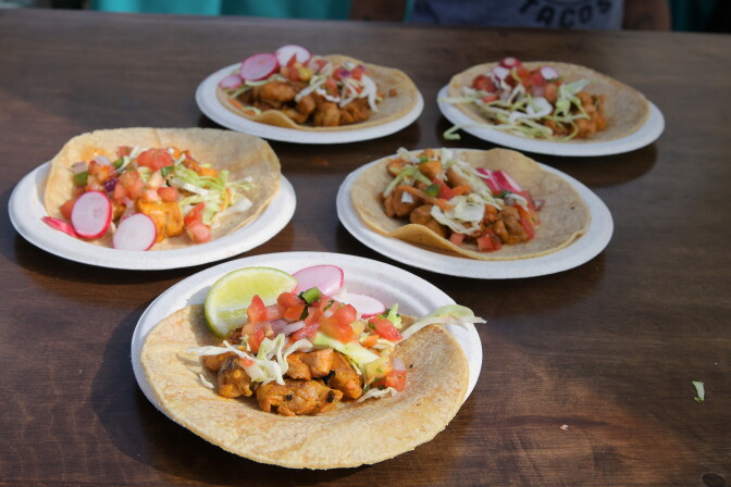 CULVER CITY, CA - OCTOBER 29:  Tacos are displayed at The Elizabeth Glaser Pediatric AIDS Foundation's 28th annual 'A Time For Heroes' family festival at Smashbox Studios on October 29, 2017 in Culver City, California.  (Photo by Charley Gallay/Getty Images for Elizabeth Glaser Pediatric AIDS Foundation )