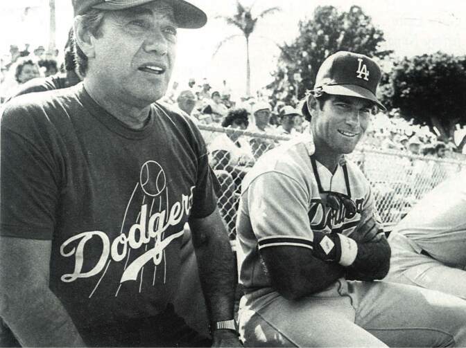 Bud 'The Steamer' Furillo with the Dodger's Steve Garvey.