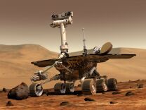 Artwork depicting the Mars Rover on Mars.